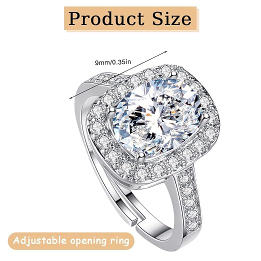 Shipkala Ornaments Adjustable Round Zircon Solitaire Ring for Women & Girls - Elegant Fashion Jewelry